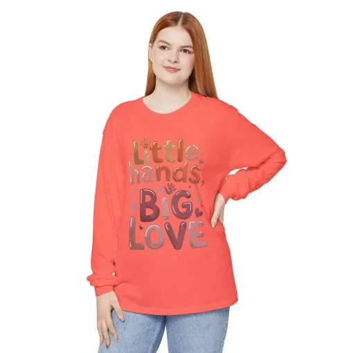 Little Hands, Big Love Long Sleeve T-Shirt, Perfect for Moms Gifts, Cute Mom Long Sleeve T-Shirt, Baby Showers Gift, mother's day Gift - Image 5