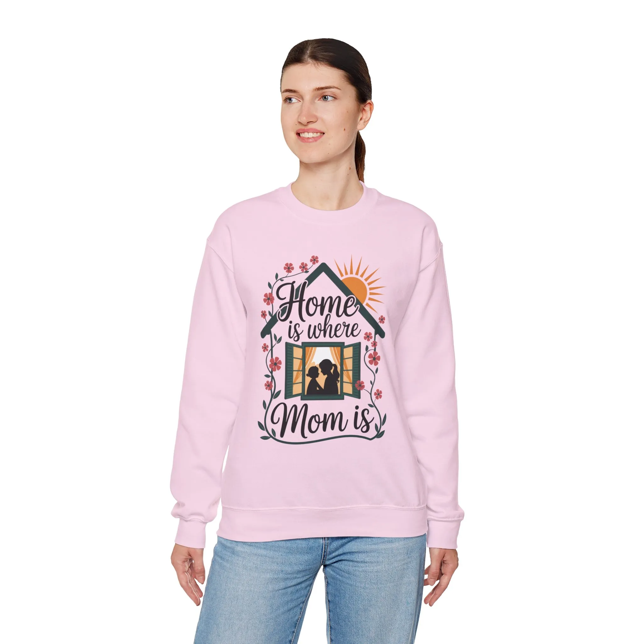 Home Is Where Mom Is Sweatshirt, Mother's Day Cotton Sweatshirt, Cute Family Gift for Mom, Sentimental Mom Gift, mother's day Gift - Image 24