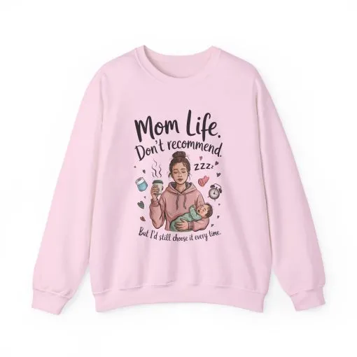 Mom Life Crewneck Sweatshirt, New Mom Gift, Cozy Everyday Wear, Funny Parent Apparel, Tired Mama Humor Tee - Image 29
