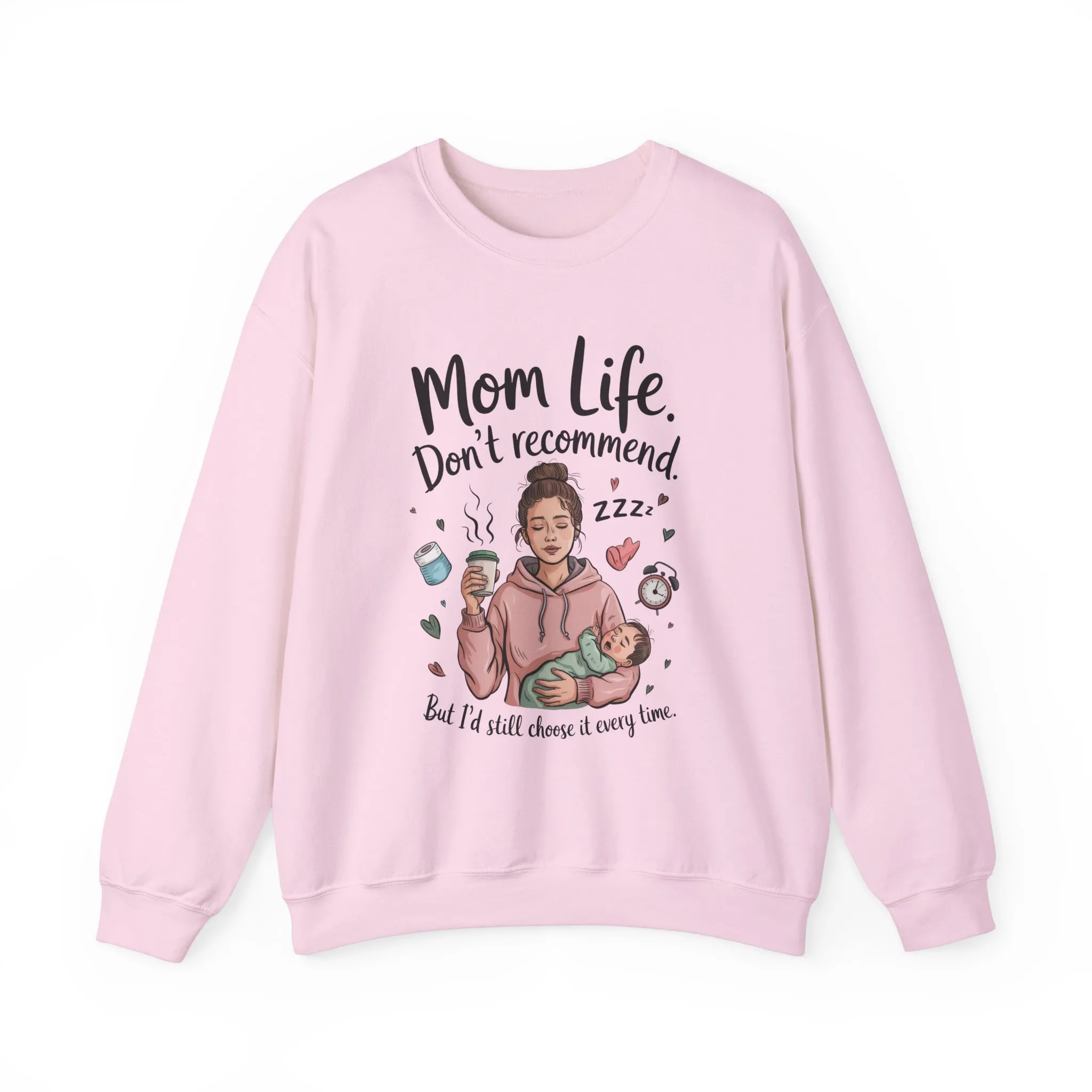 Mom Life Crewneck Sweatshirt, New Mom Gift, Cozy Everyday Wear, Funny Parent Apparel, Tired Mama Humor Tee - Image 29