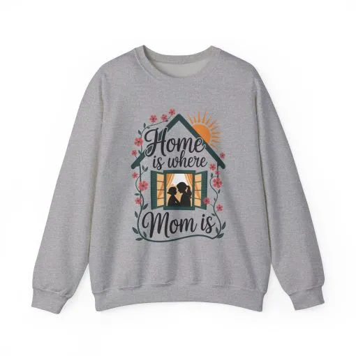 Home Is Where Mom Is Sweatshirt, Mother's Day Cotton Sweatshirt, Cute Family Gift for Mom, Sentimental Mom Gift, mother's day Gift - Image 10