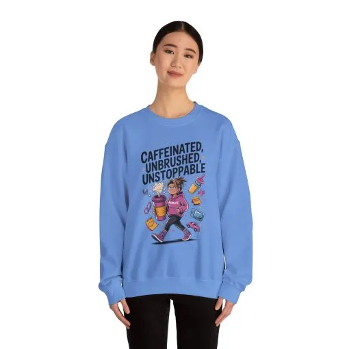 Caffeinated Mom Sweatshirt, Funny Mom Life Quote, Mother's Day Gift,New Mother Tired Mother Gift, Coffee Lover Gift, Coffee Addict Mom - Image 17