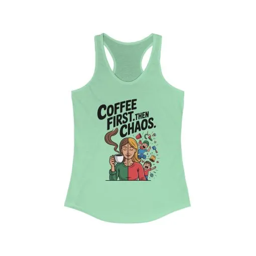 Coffee First Then Chaos Women's Tank Top, Ideal Gift for Moms, Fun Casual Wear, Funny Mom Life Top, Mother's Day Gift - Image 7