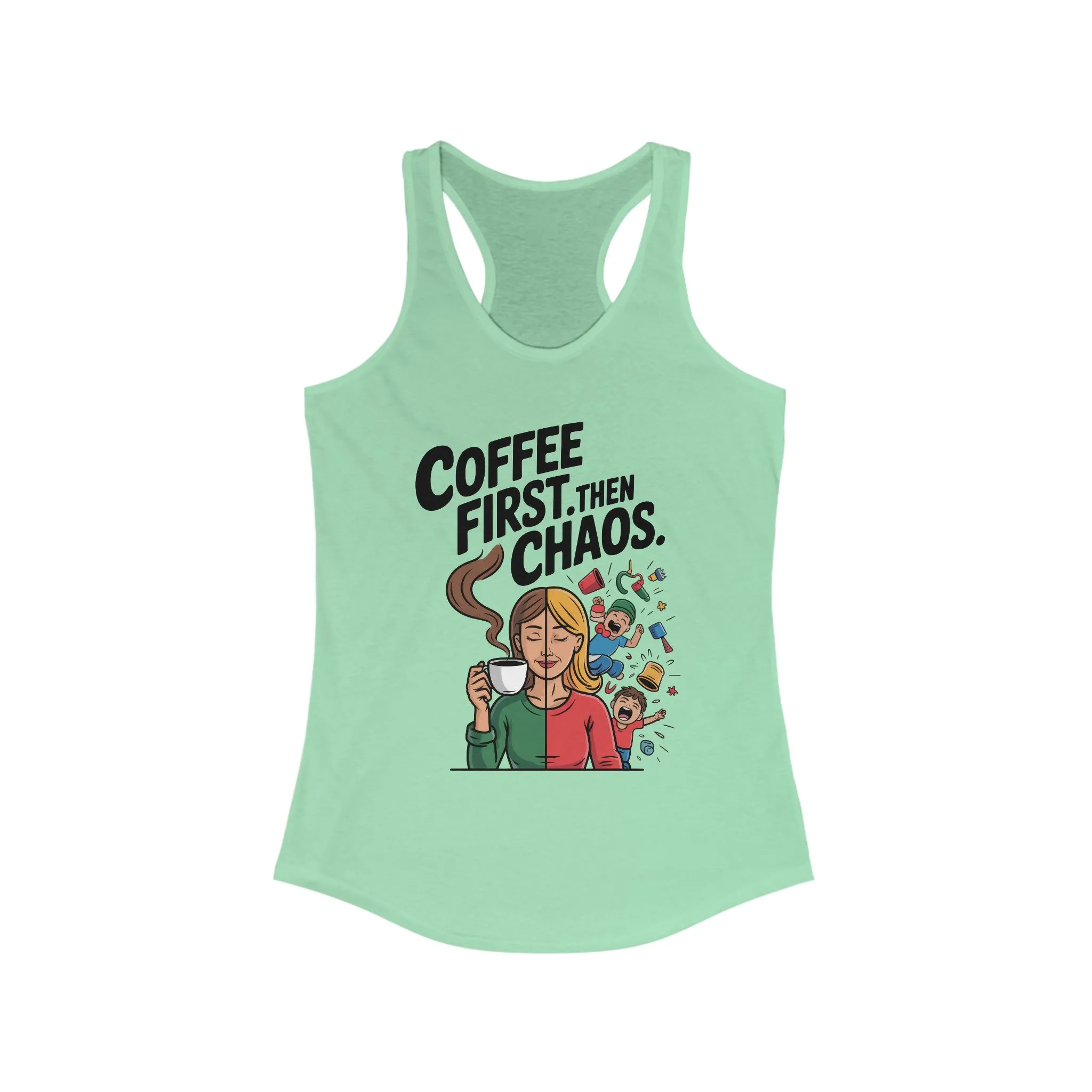 Coffee First Then Chaos Women's Tank Top, Ideal Gift for Moms, Fun Casual Wear, Funny Mom Life Top, Mother's Day Gift - Image 7