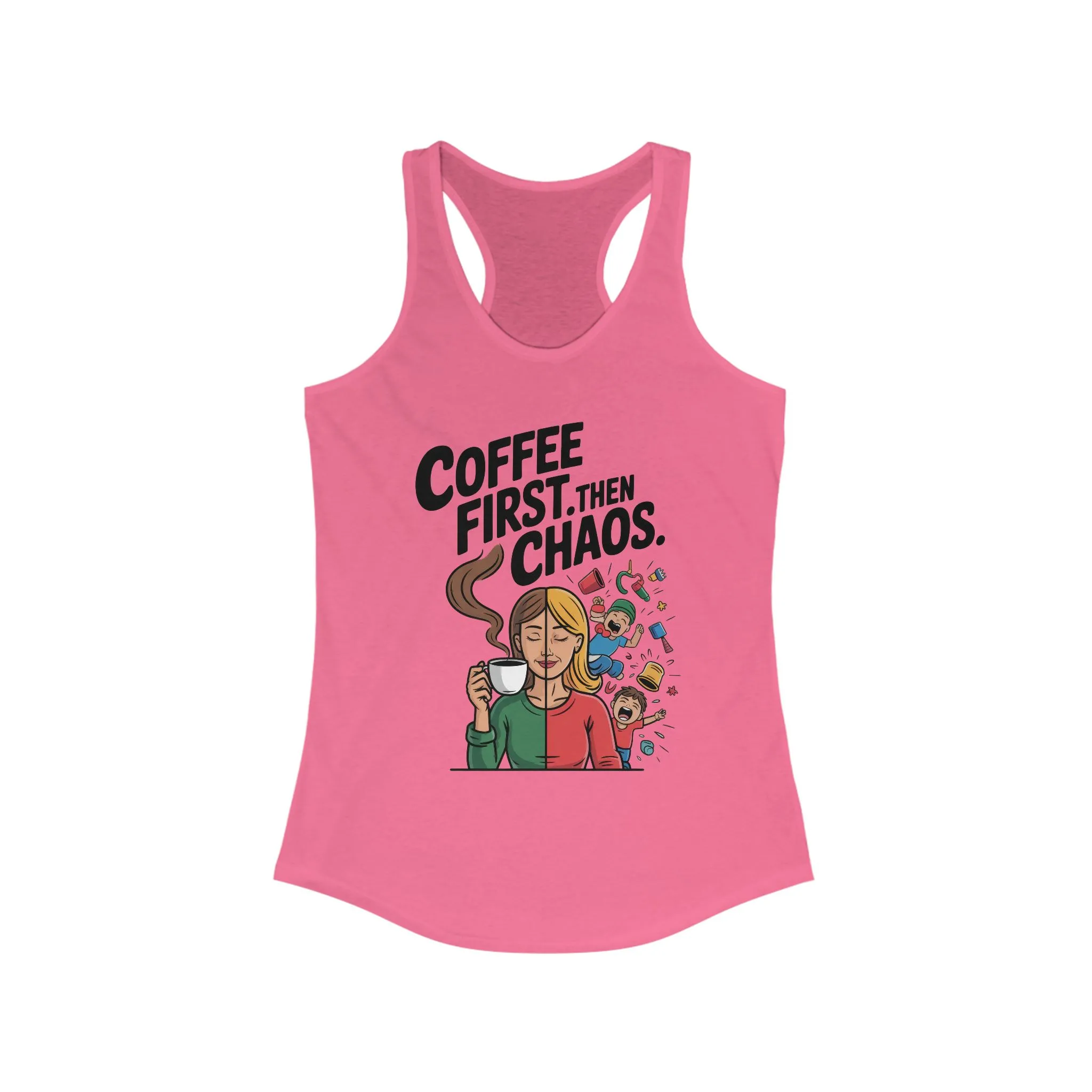 Coffee First Then Chaos Women's Tank Top, Ideal Gift for Moms, Fun Casual Wear, Funny Mom Life Top, Mother's Day Gift - Image 11