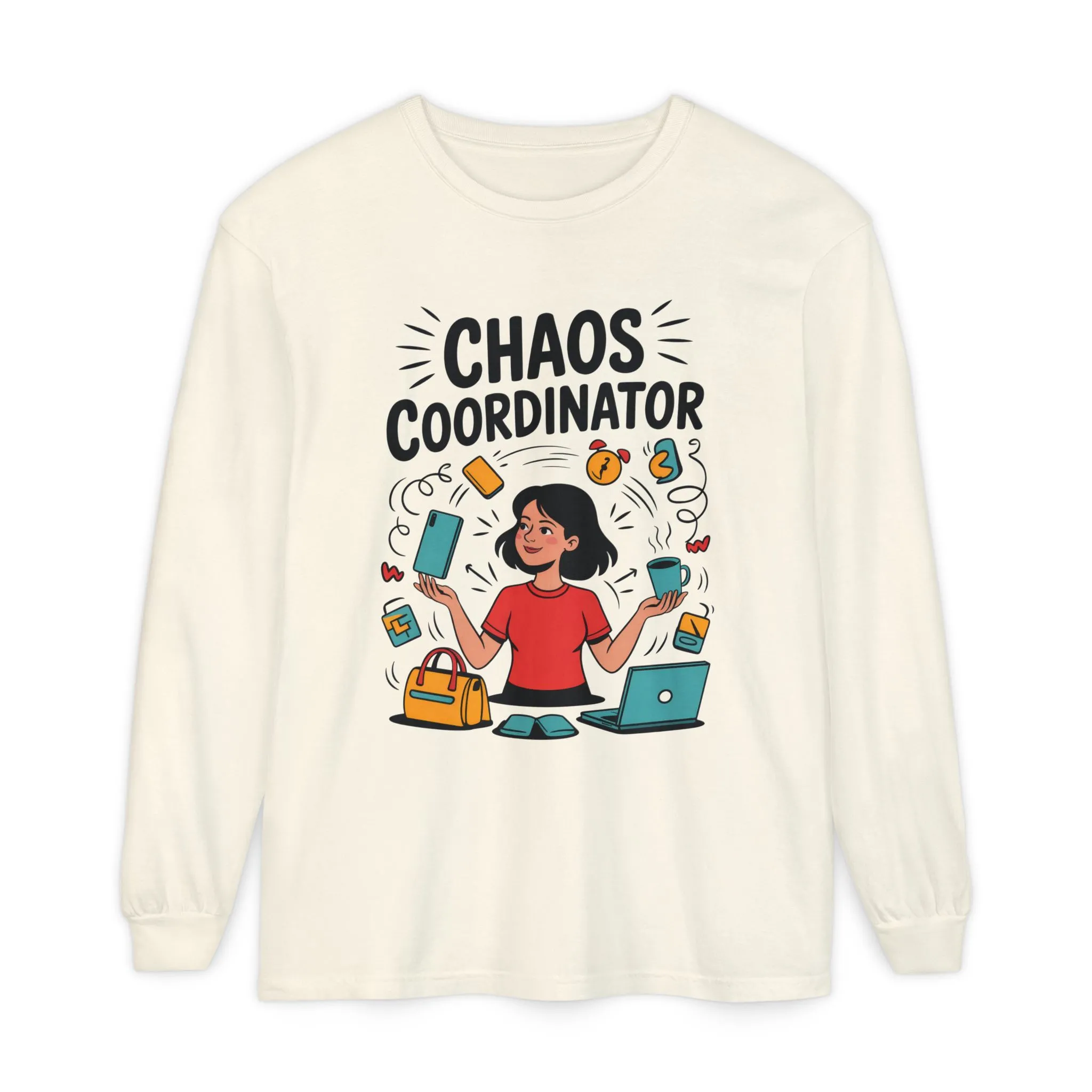 Chaos Coordinator Women's Long Sleeve, Mom Life Graphic Long Sleeve, Gift for Busy Moms, Multitasking Mom Gift, Cute Mother's Day Gift - Image 5