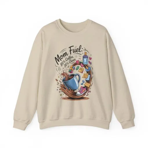Mom Fuel Unisex Crewneck Sweatshirt, Perfect for Coffee Lovers, Gifts for Moms, Cozy Casual Wear, Funny Graphic Sweatshirt, Mother's Day - Image 13