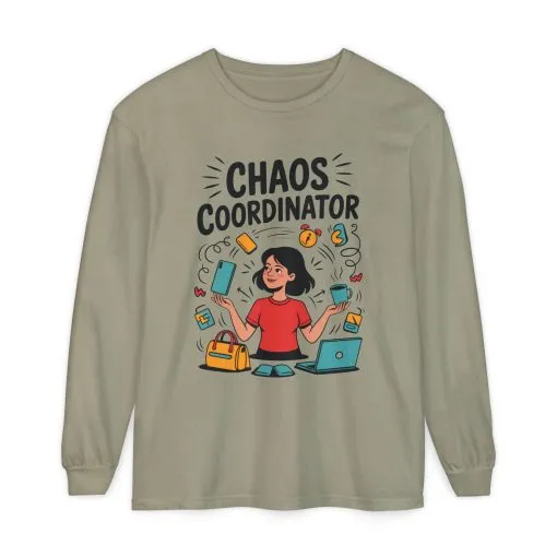 Chaos Coordinator Women's Long Sleeve, Mom Life Graphic Long Sleeve, Gift for Busy Moms, Multitasking Mom Gift, Cute Mother's Day Gift - Image 27
