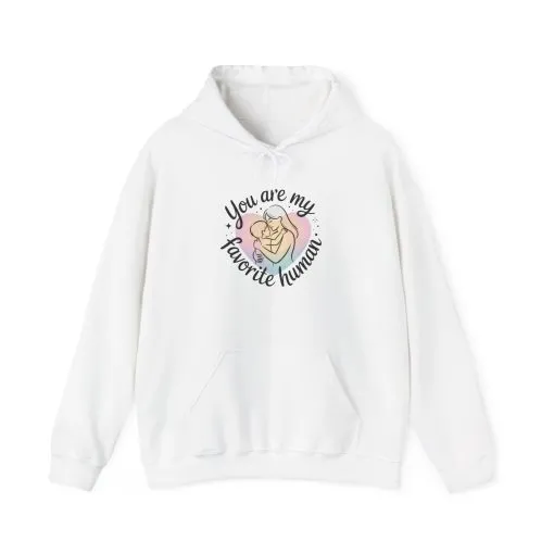 You Are My Favorite Human Hoodie, Cute Mom and Baby Pastel Design, Mothers Day Hooded Sweatshirt Gift - Image 5
