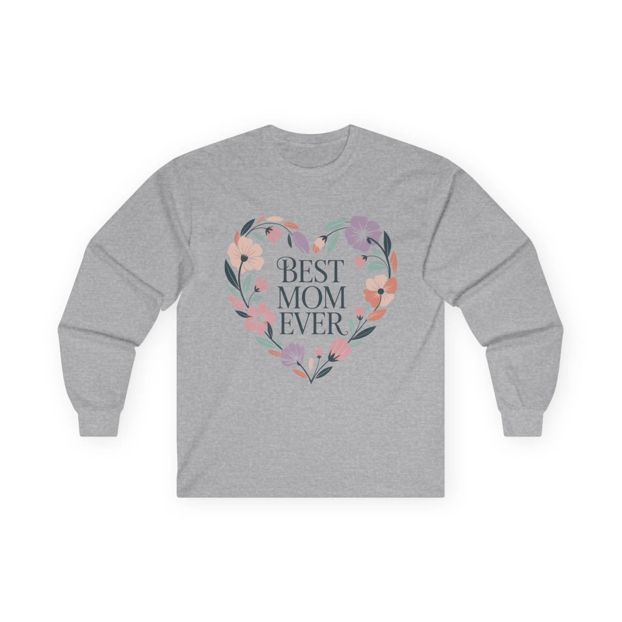 Best Mom Ever Long Sleeve Tee, Gift for Mom, Mother's Day Top, Unisex Floral Shirt, Cozy Everyday Wear, Spring Style, New Mom Gift - Image 5