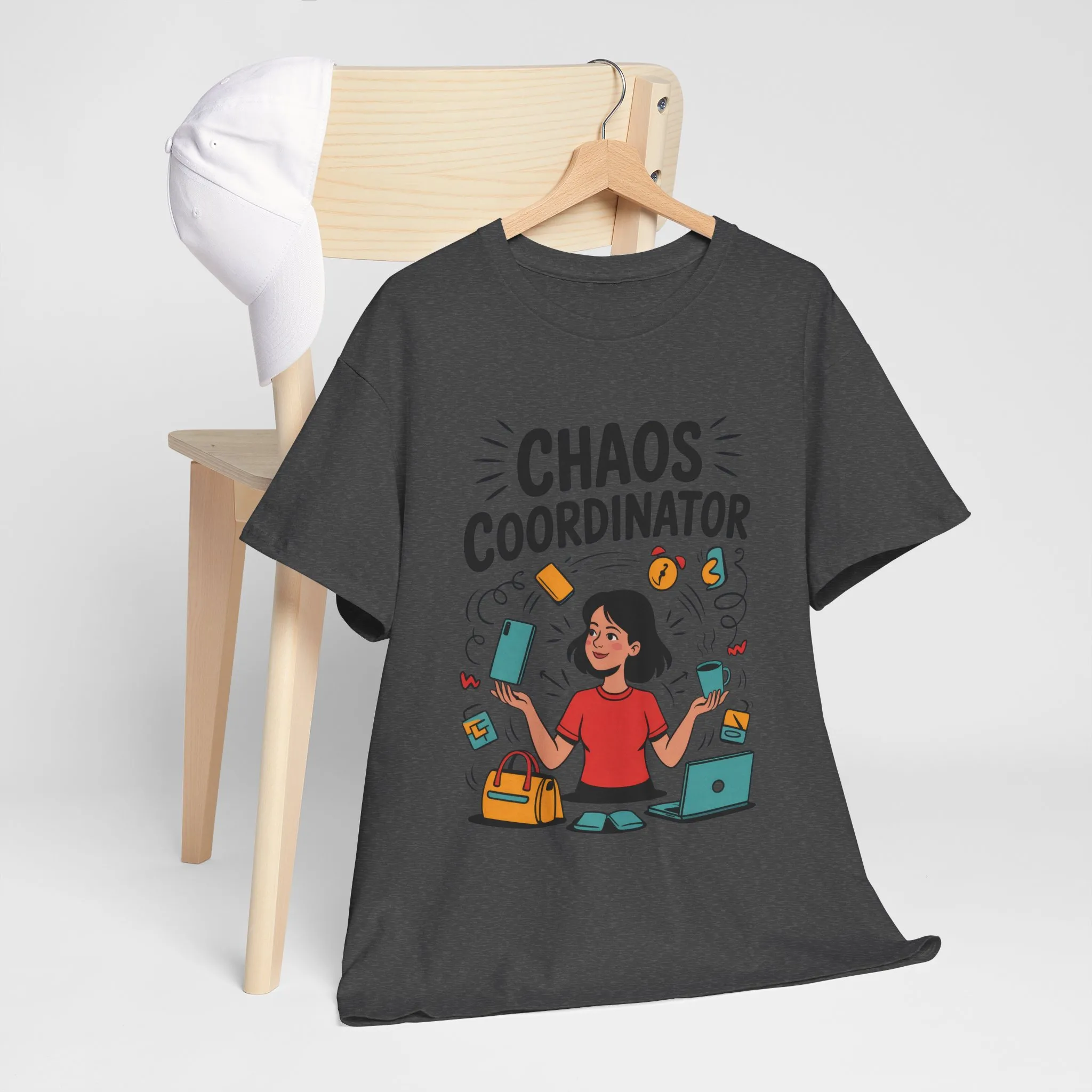 Chaos Coordinator Heavy Cotton Tee, Gift for Busy Moms, Mother's Day Gift, Funny Mom Life Shirt, Busy Life Humor T-Shirt - Image 31