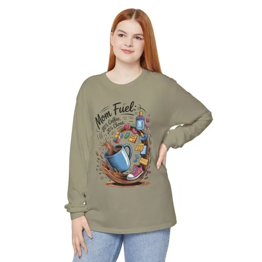 Mom Fuel Long Sleeve T-Shirt, Coffee Lovers Gift, Mother's Day Apparel, Cute Mom Shirt, Coffee Lover Mom Life Top, Coffee Lover's Tee - Image 26