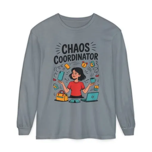 Chaos Coordinator Women's Long Sleeve, Mom Life Graphic Long Sleeve, Gift for Busy Moms, Multitasking Mom Gift, Cute Mother's Day Gift - Image 11