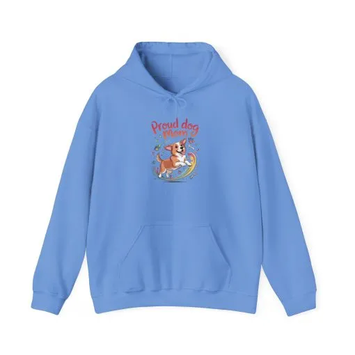 Proud Dog Mom Hoodie, Gift for Dog Owners, Dog Lover Apparel, Mother's Day Gift, Unisex Hooded Sweatshirt, Corgi Rainbow Print - Image 21