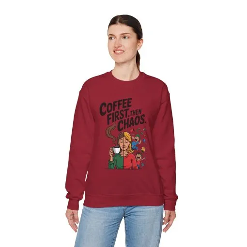 Coffee First Then Chaos Sweatshirt, Ideal Gift for Moms, Fun Casual Wear, Funny Mom Life Sweatshirt, Mother's Day Gift - Image 39