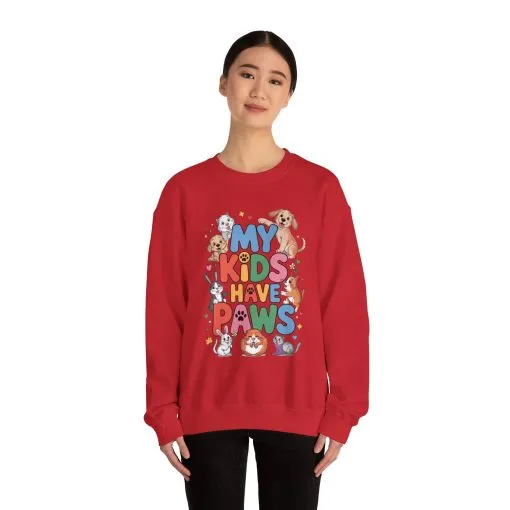 My Kids Have Paws Sweatshirt, Pet Lover Gift, Cute Animal Shirt, Cute Pet Mom Tee, Animal Parent T-Shirt, Gift for Animal Lovers - Image 35