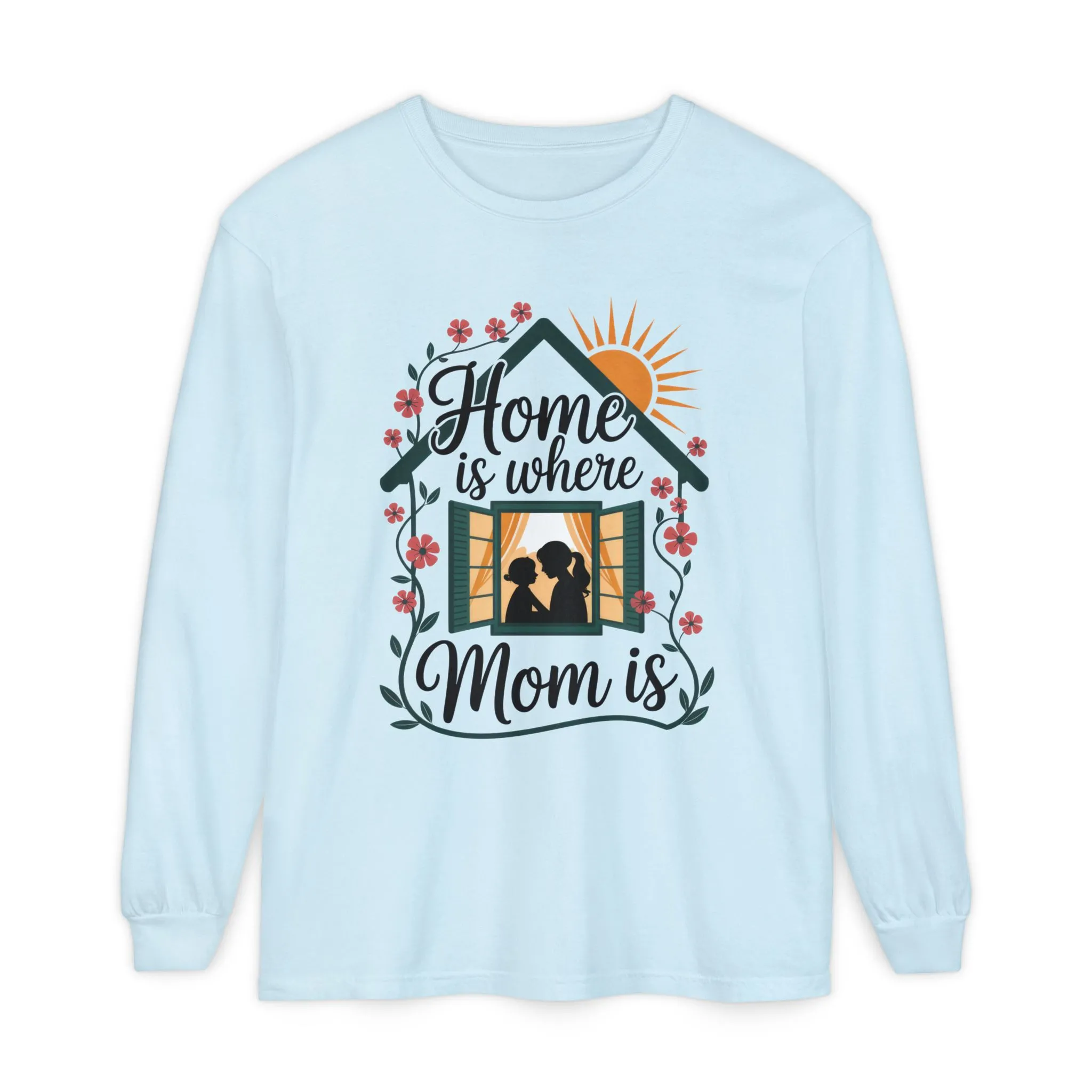 Home Is Where Mom Is Long Sleeve T-Shirt, Mother's Day Cotton Shirt, Cute Family Gift for Mom, Sentimental Mom Gift, mother's day Gift - Image 11