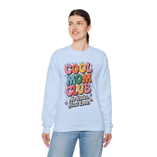 Cool Mom Club Sweatshirt, Gift for Moms, Mother's Day, No Rules Just Love, Retro Colorful Unisex Heavy Blend Crewneck - Image 15