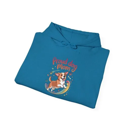 Proud Dog Mom Hoodie, Gift for Dog Owners, Dog Lover Apparel, Mother's Day Gift, Unisex Hooded Sweatshirt, Corgi Rainbow Print - Image 34