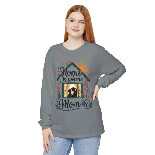 Home Is Where Mom Is Long Sleeve T-Shirt, Mother's Day Cotton Shirt, Cute Family Gift for Mom, Sentimental Mom Gift, mother's day Gift - Image 14