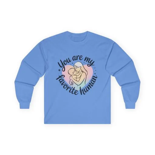 You Are My Favorite Human Mom and Baby Shirt, Unisex Ultra Cotton Long Sleeve Tee, Mother's Day Gift, Cute Heart Design - Image 13
