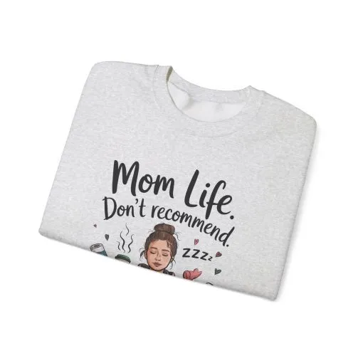Mom Life Crewneck Sweatshirt, New Mom Gift, Cozy Everyday Wear, Funny Parent Apparel, Tired Mama Humor Tee - Image 6