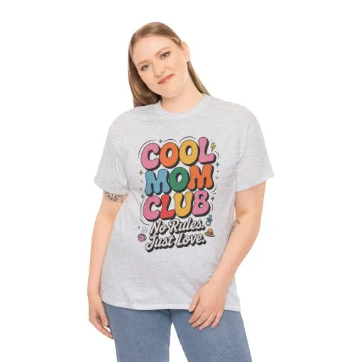 Cool Mom Club Tee, Fun Cotton T-Shirt for Moms, Mothers Day Gift, Parenting Humor Apparel, Fun Mom Shirt, No Rules Just Love Retro Style