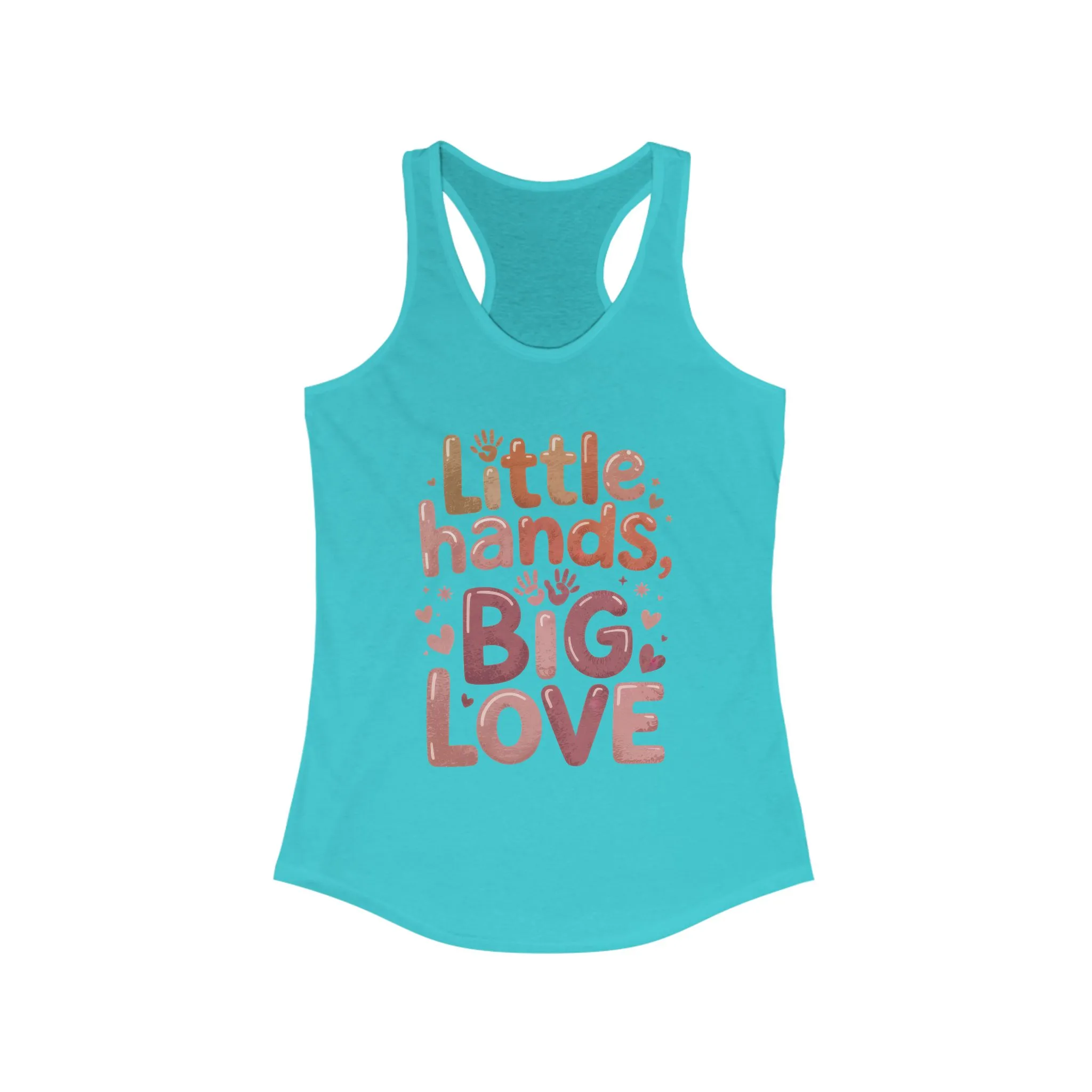 Little Hands, Big Love Racerback Tank, Perfect for Moms Gifts, Cute Mom Top, Baby Showers, Gift for Mothers, mother's day Tank - Image 6