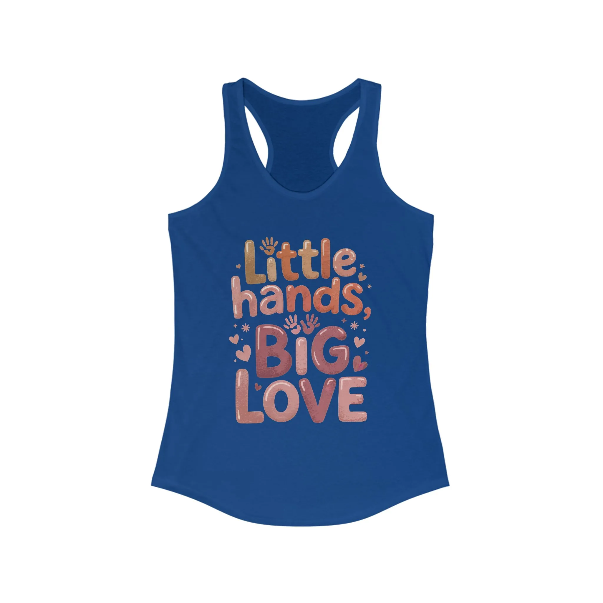 Little Hands, Big Love Racerback Tank, Perfect for Moms Gifts, Cute Mom Top, Baby Showers, Gift for Mothers, mother's day Tank - Image 8