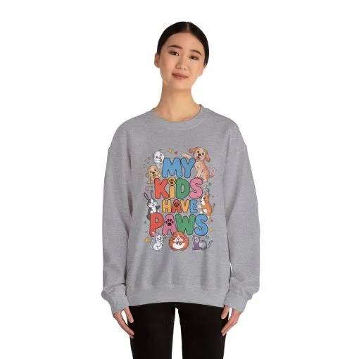 My Kids Have Paws Sweatshirt, Pet Lover Gift, Cute Animal Shirt, Cute Pet Mom Tee, Animal Parent T-Shirt, Gift for Animal Lovers - Image 7