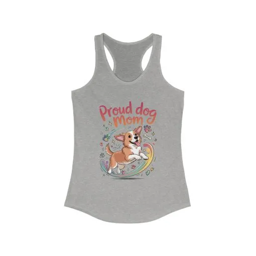 Proud Dog Mom Racerback Tank, Pet Lover Gift, Dog Owner Tee, Casual Workout Top, Funny Dog Mom Apparel, Summer Tank Top, Mothers Day Gift - Image 5