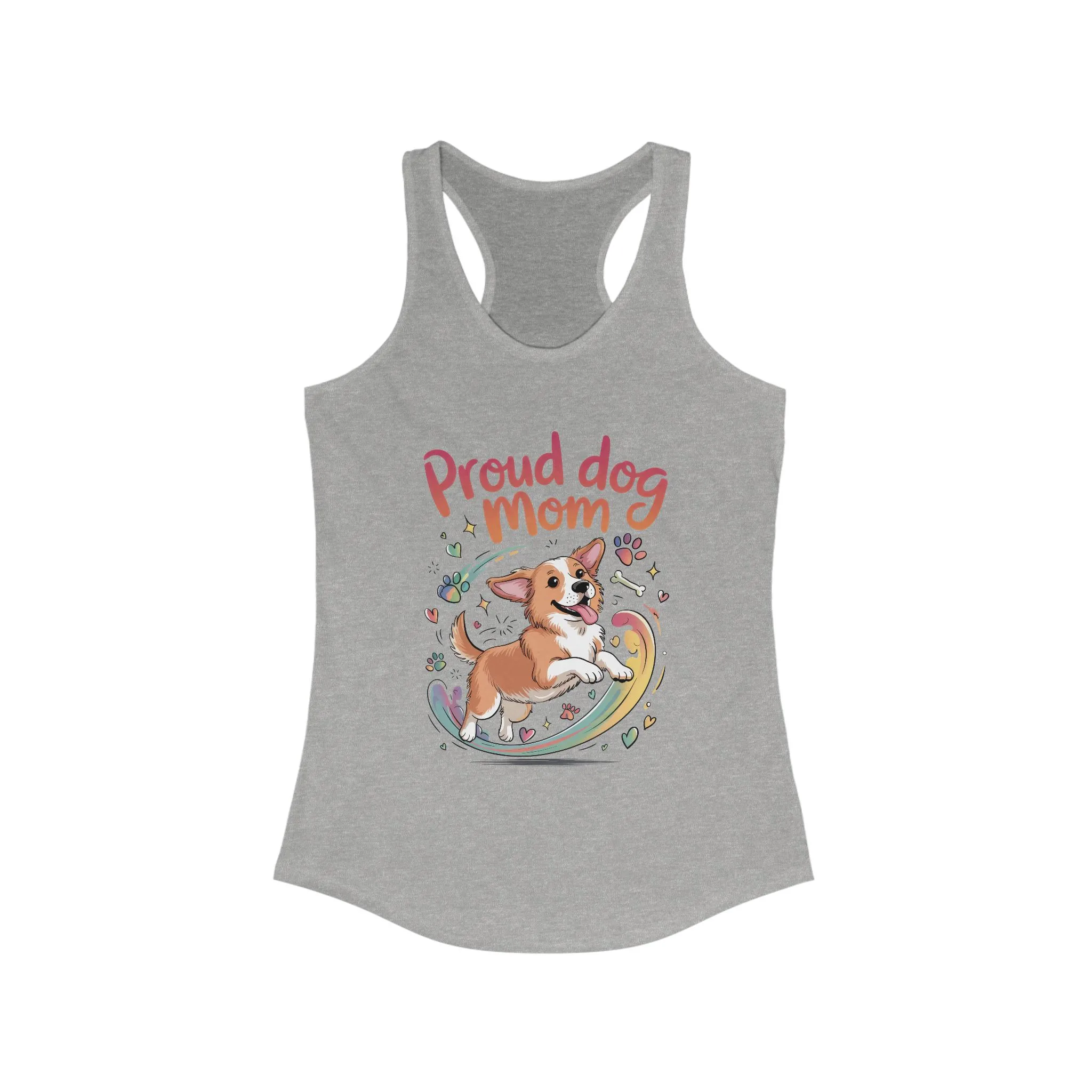 Proud Dog Mom Racerback Tank, Pet Lover Gift, Dog Owner Tee, Casual Workout Top, Funny Dog Mom Apparel, Summer Tank Top, Mothers Day Gift - Image 5