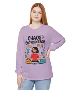 Chaos Coordinator Women's Long Sleeve, Mom Life Graphic Long Sleeve, Gift for Busy Moms, Multitasking Mom Gift, Cute Mother's Day Gift