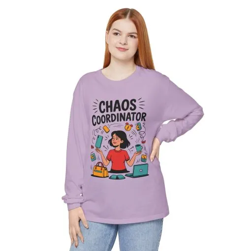 Chaos Coordinator Women's Long Sleeve, Mom Life Graphic Long Sleeve, Gift for Busy Moms, Multitasking Mom Gift, Cute Mother's Day Gift