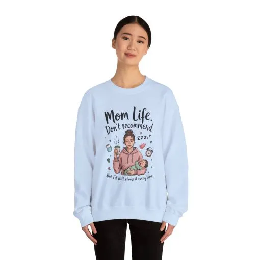 Mom Life Crewneck Sweatshirt, New Mom Gift, Cozy Everyday Wear, Funny Parent Apparel, Tired Mama Humor Tee - Image 39