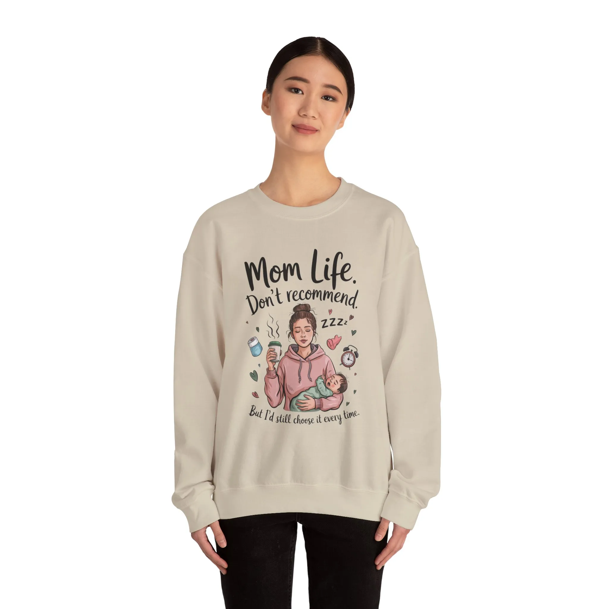 Mom Life Crewneck Sweatshirt, New Mom Gift, Cozy Everyday Wear, Funny Parent Apparel, Tired Mama Humor Tee - Image 11