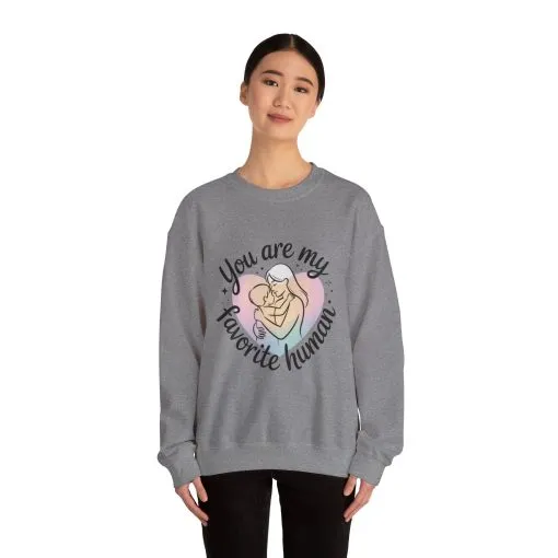 You Are My Favorite Human Mom Sweatshirt, Cute Pastel Heavy Blend Crewneck for Mothers Day, Cozy Gift for Moms, Mothers Day Gift - Image 11