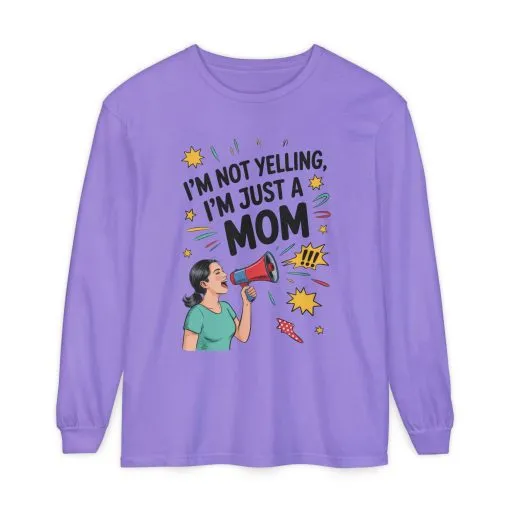Funny Mom Long Sleeve T-Shirt, I'm Not Yelling I'm Just a Mom, Mother's Day Gift, Loud Mom Life Tank Top, Mother's Day Apparel - Image 11