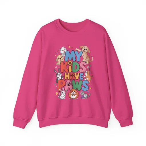 My Kids Have Paws Sweatshirt, Pet Lover Gift, Cute Animal Shirt, Cute Pet Mom Tee, Animal Parent T-Shirt, Gift for Animal Lovers - Image 29