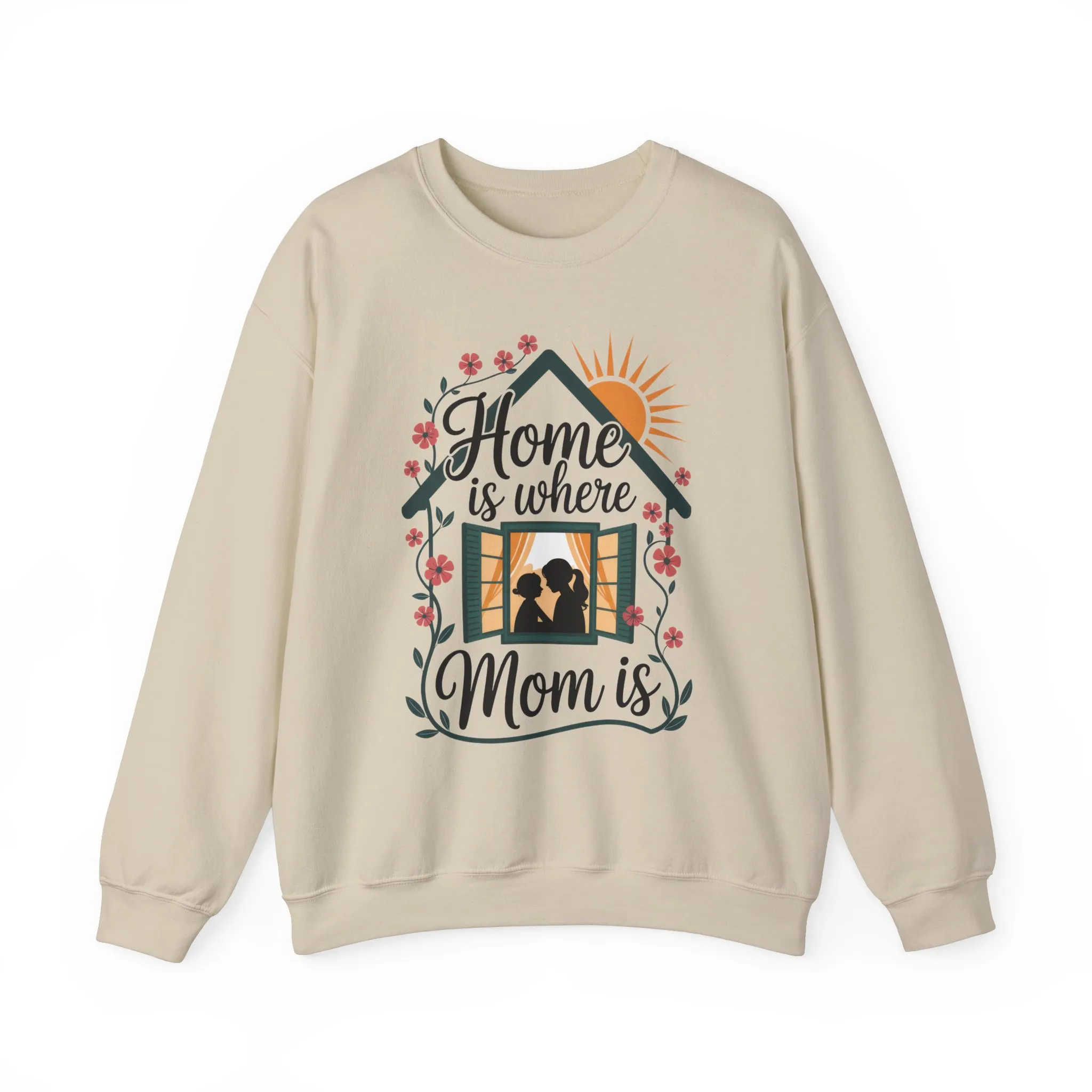Home Is Where Mom Is Sweatshirt, Mother's Day Cotton Sweatshirt, Cute Family Gift for Mom, Sentimental Mom Gift, mother's day Gift