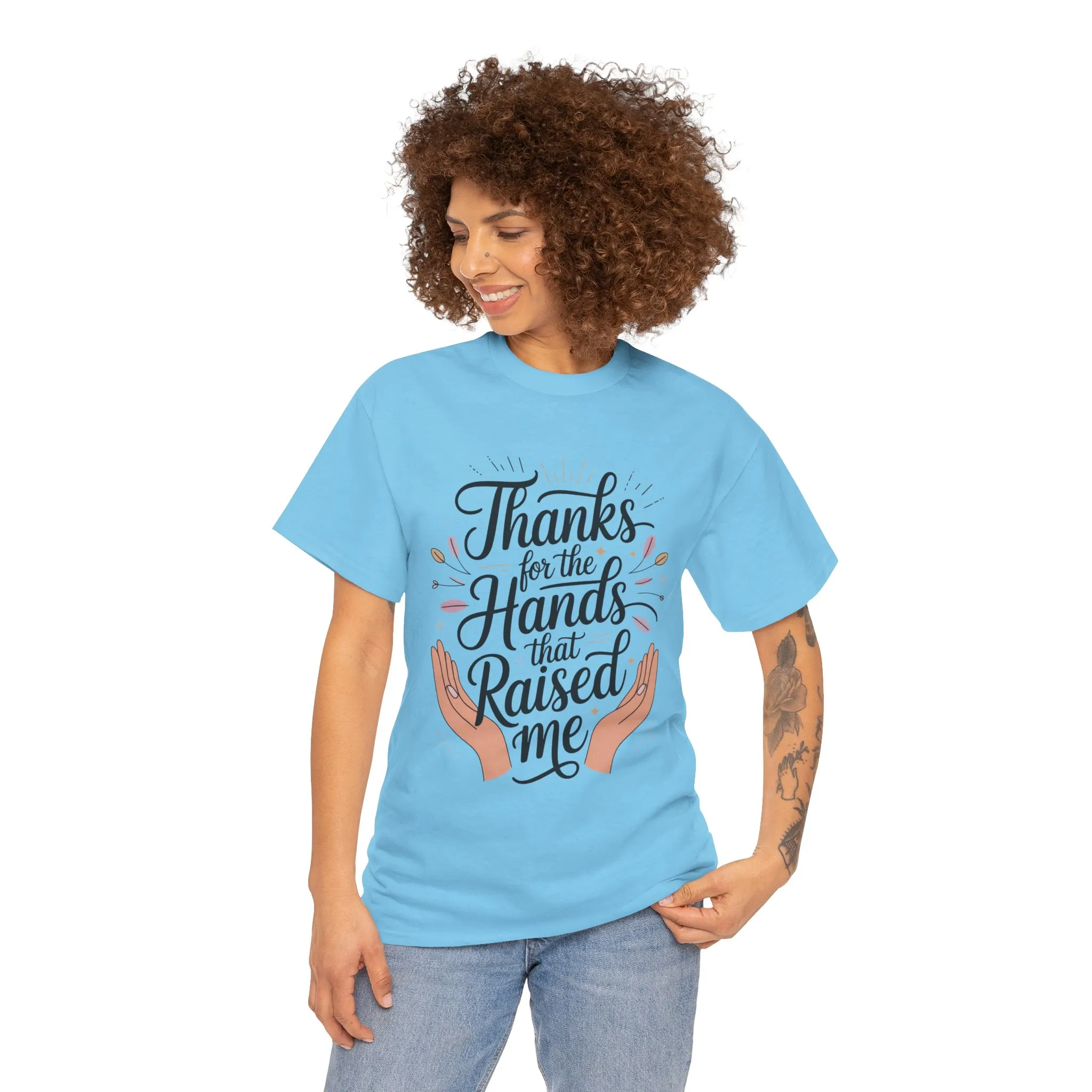 Thanks for the Hands That Raised Me Shirt, Heavy Cotton Tee, Mother's Day Gift, Appreciation Shirt for Mom, Thankful Hands Tee - Image 26