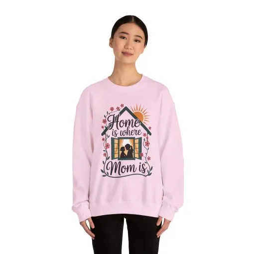 Home Is Where Mom Is Sweatshirt, Mother's Day Cotton Sweatshirt, Cute Family Gift for Mom, Sentimental Mom Gift, mother's day Gift - Image 23