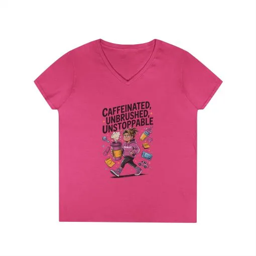 Caffeinated V-Neck Tee, Coffee Lover Shirt, Gift for Moms, Motivation T-Shirt, Mother's Day Gift for Tired Moms, Mother's Day Gift - Image 13