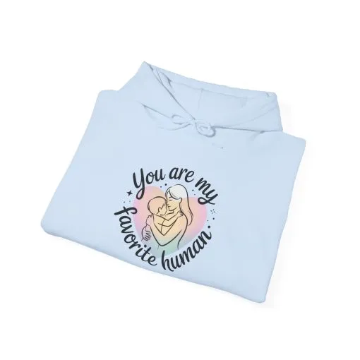 You Are My Favorite Human Hoodie, Cute Mom and Baby Pastel Design, Mothers Day Hooded Sweatshirt Gift - Image 18