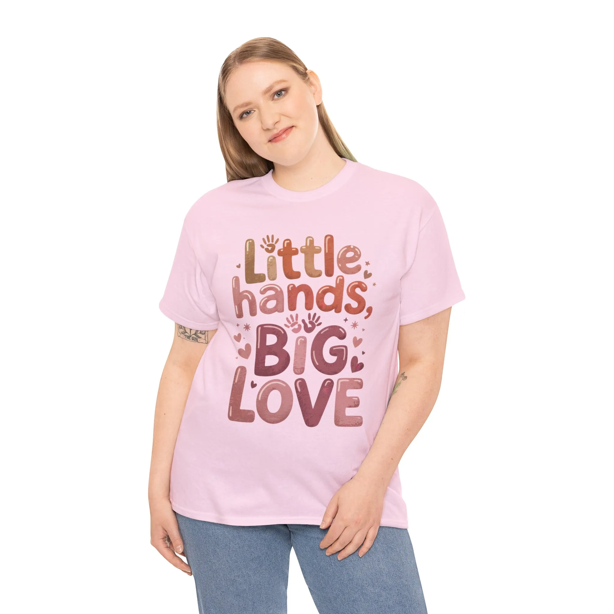 Little Hands Big Love Shirt, Cute Unisex Heavy Cotton Tee for Moms, Dads, or Teachers, Family Love Quote T-Shirt, Mother's Day Gift - Image 24