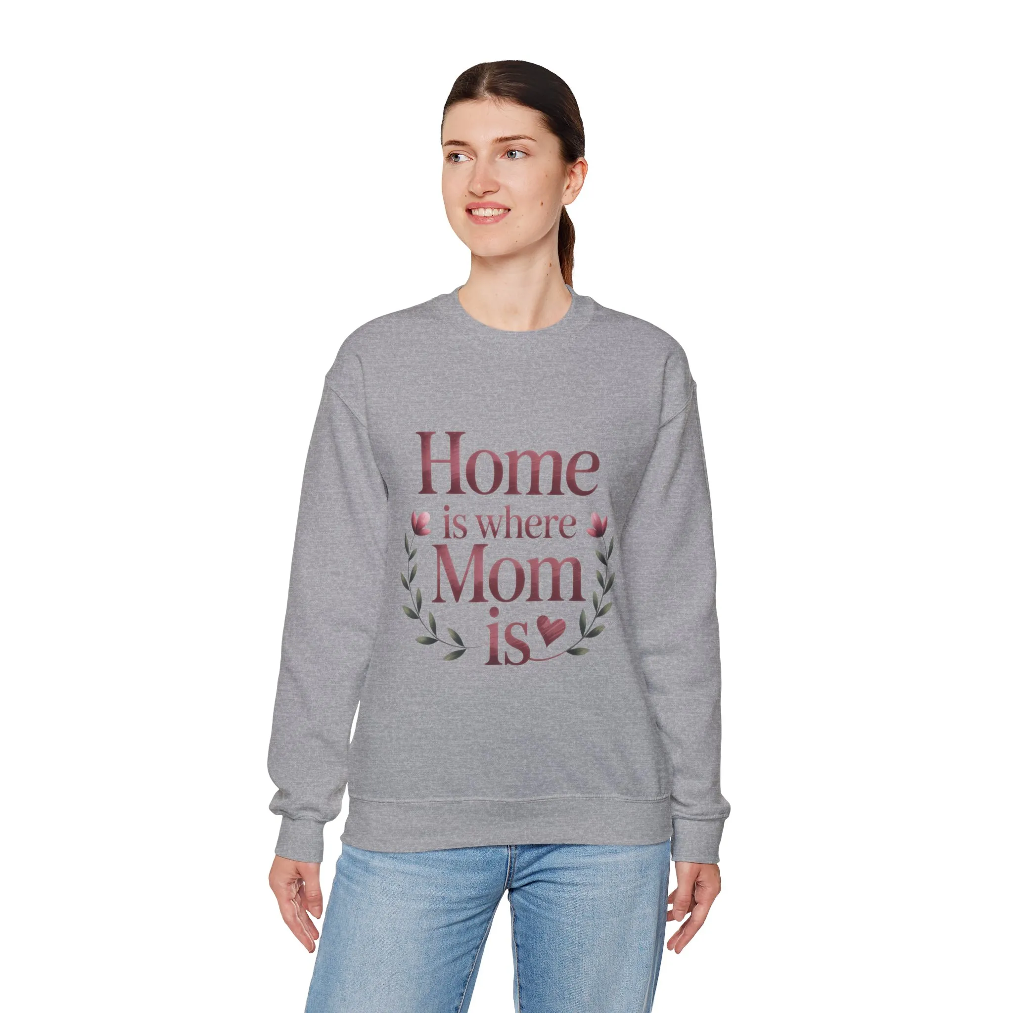 Home is Where Mom Is Sweatshirt, Cozy Crewneck for Moms, Gift for Mother's Day, Perfect for Home Comfort, Sentimental Mom Quote Shirt - Image 16