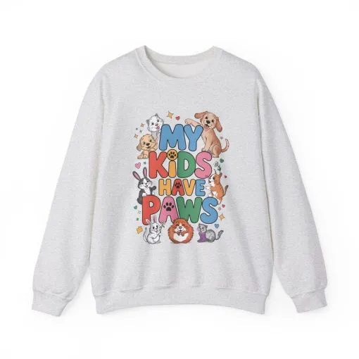 My Kids Have Paws Sweatshirt, Pet Lover Gift, Cute Animal Shirt, Cute Pet Mom Tee, Animal Parent T-Shirt, Gift for Animal Lovers - Image 2
