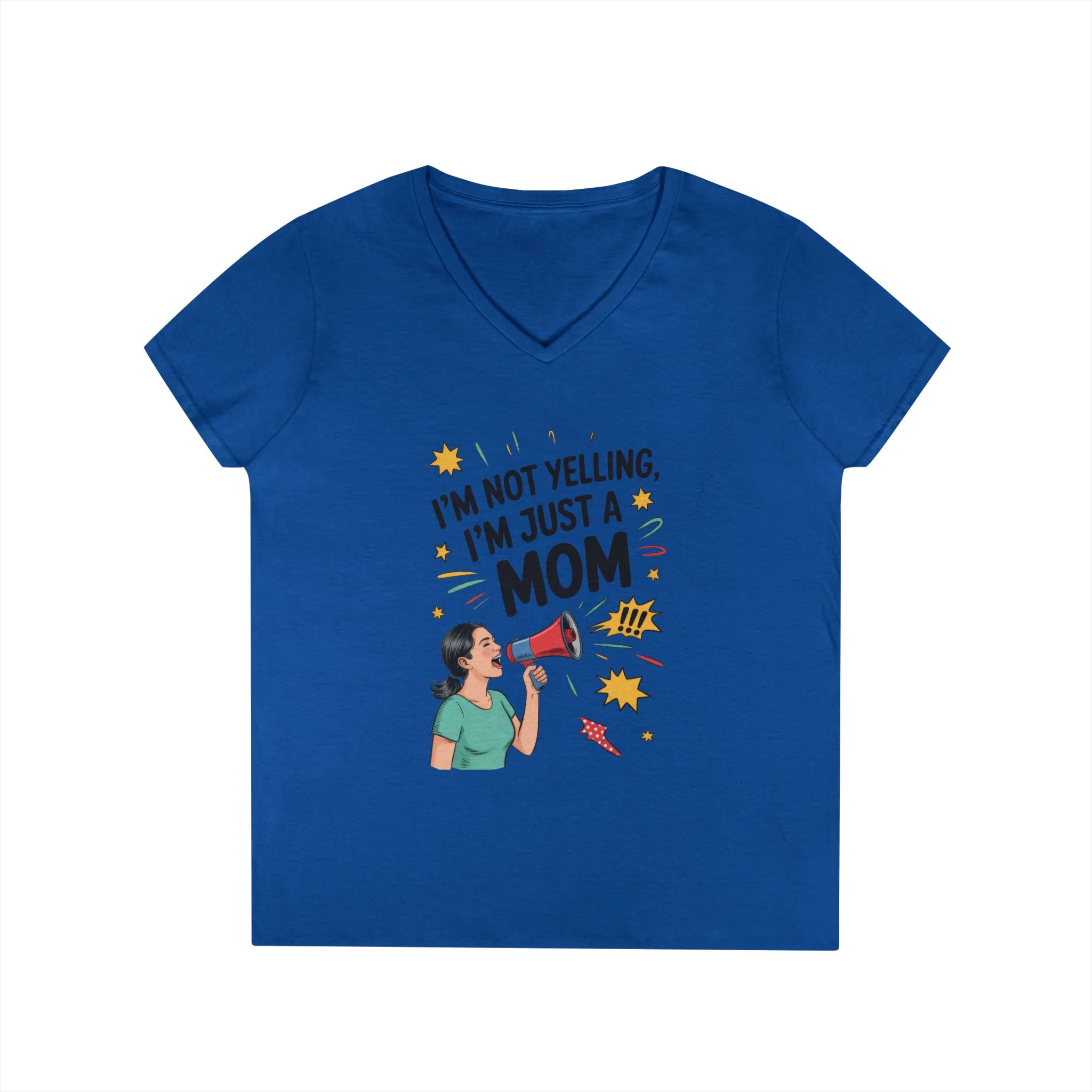 Funny Mom V-Neck T-Shirt, I'm Not Yelling I'm Just a Mom, Mother's Day Gift, Loud Mom Life T-Shirt, Mother's Day Apparel, Family Humor Shirt - Image 15