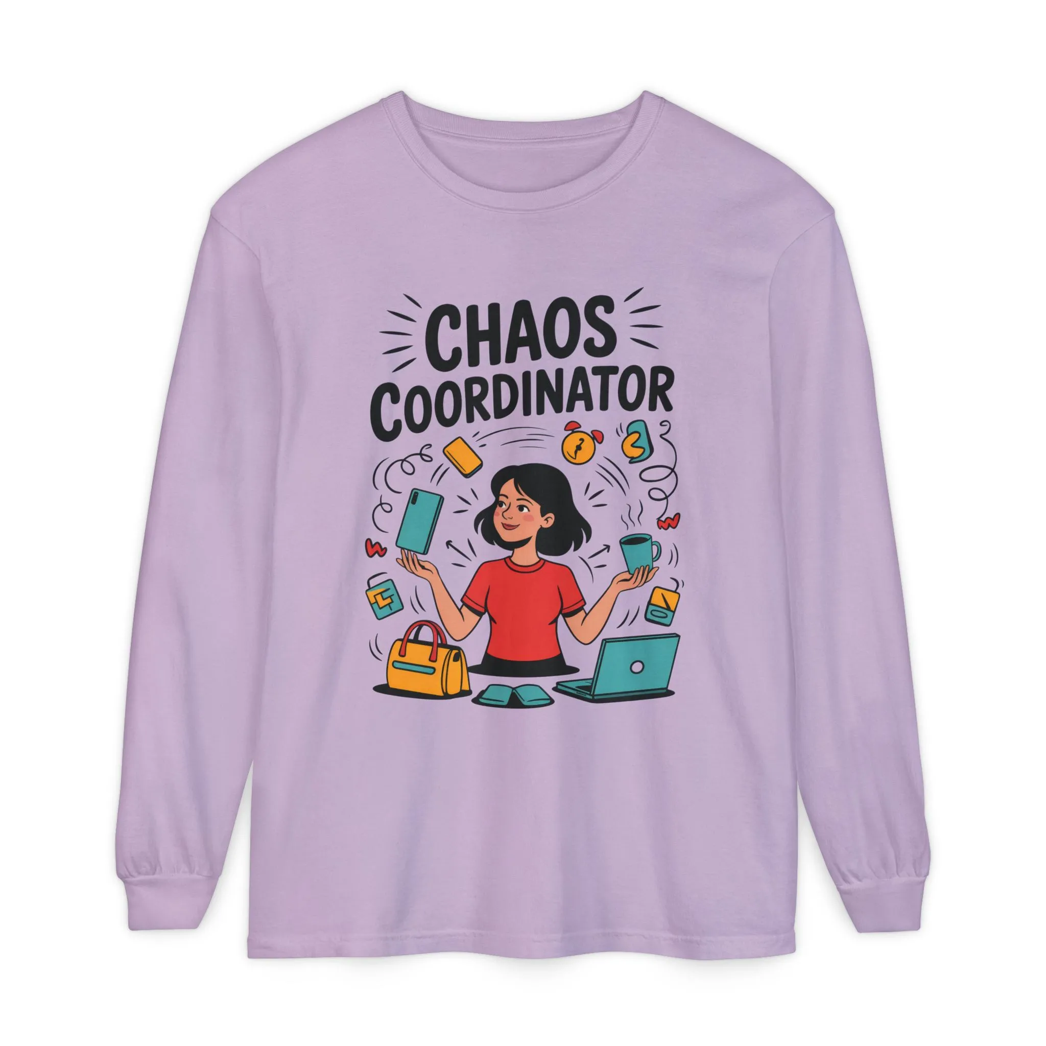 Chaos Coordinator Women's Long Sleeve, Mom Life Graphic Long Sleeve, Gift for Busy Moms, Multitasking Mom Gift, Cute Mother's Day Gift - Image 2