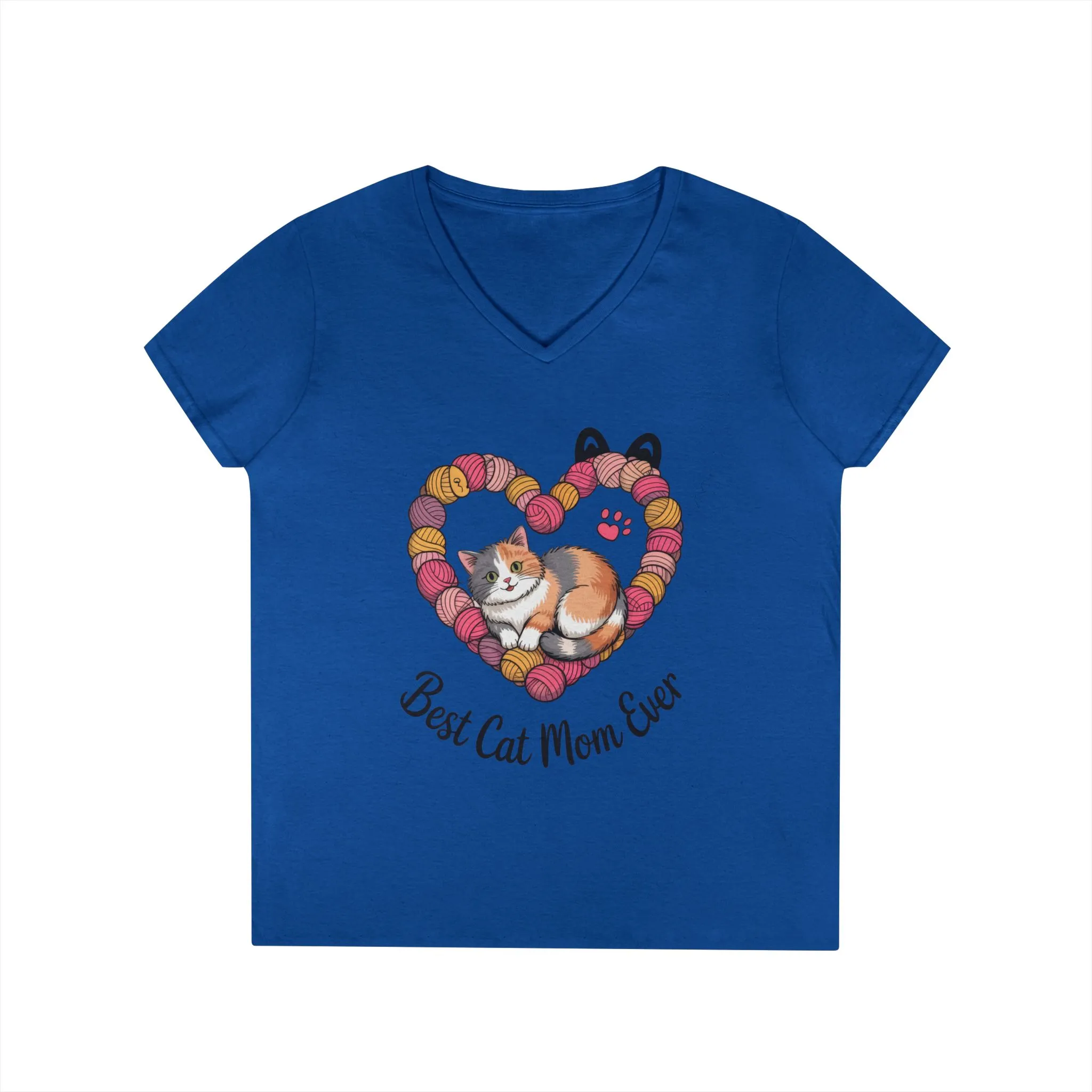 Best Cat Mom V-Neck T-Shirt, Gifts for Cat Lovers, Pet Mom Tee, Cute Cat Shirt, Animal Lover Apparel, Mother's Day Gift - Image 15